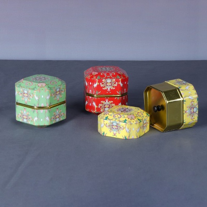 Diamond Shape Mini Tin Tea Coffee Candy Storage Box Tea Caddy Metal Case Wedding Party Box