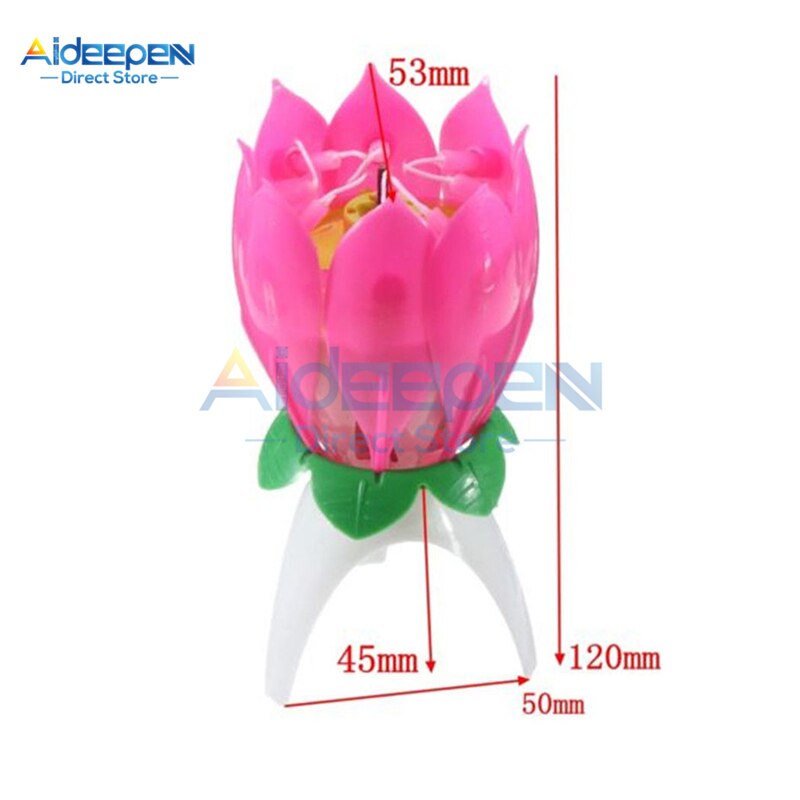 Cake Candle Lotus Flower Musical Candle Happy Birthday Art Candle Lights For DIY Cake Decoration Kids Wedding Party