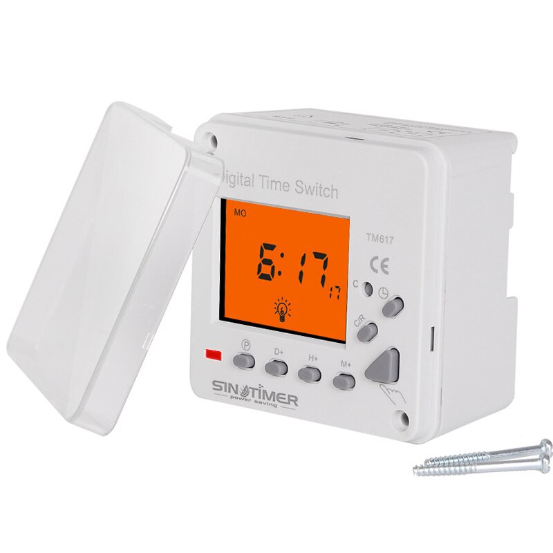TM617 16A Super Large LCD Timer Digital Display Timer Yellow Lighting Weekly Programmable Timer Relay Clock Free Voltage Output