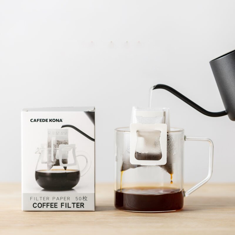 Cafedekona Drip Koffie Filter Tas 50 Vellen Opknoping Oor Stijl Filters Giet-Over Papier Koffie Wegwerp Filters Brouwen Koffie hand