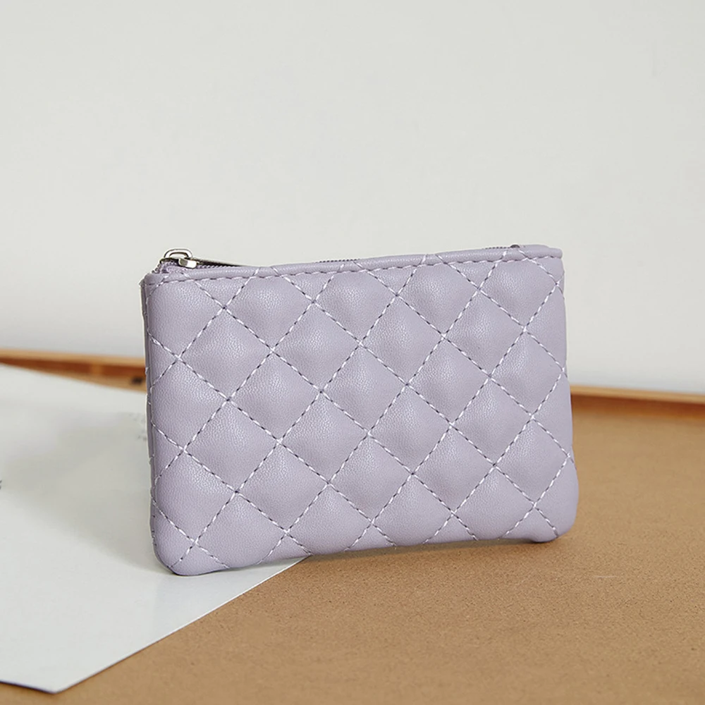 Karten Halfter Aufbewahrung tasche Münz tasche Schlüssel beutel ultraleichte einfarbige weiche Raute gestickte tragbare Brieftasche Monedero Cartera: Grün