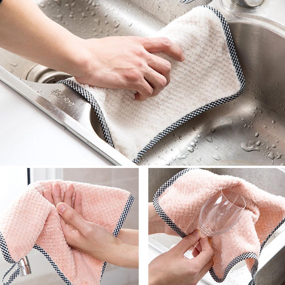 Dishwashing Cloth Towels Rags Housework Cleaning Kitchen To Grid F Oil Rags Absorbent Supplies Household Bamboo Pineapple T F8W8