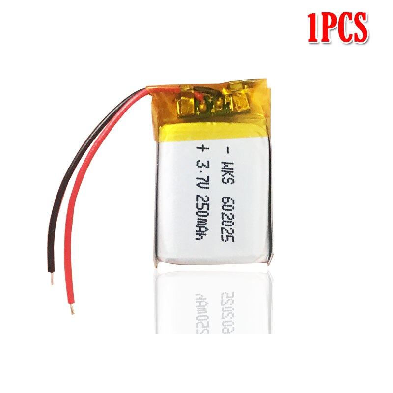 250 mah 3.7v 602025 litium polymer li-po li ion oppladbart batteri for  mp3 mp4 mp5 gps psp dvr mobile bluetooth li-po celler: 1 stk