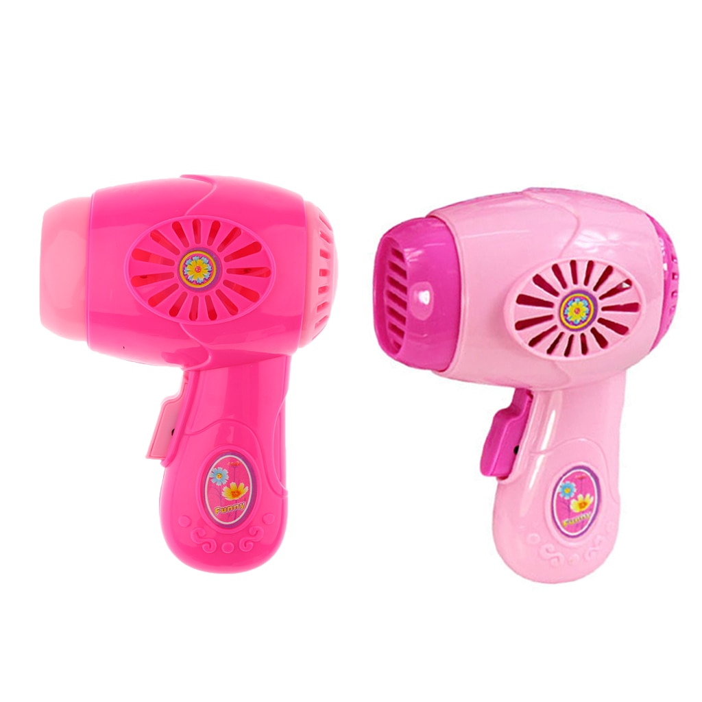 Kids Children Mini Plastic Home Appliance Toys with Light & Sound Children Birthday - Pink Hair Dryer