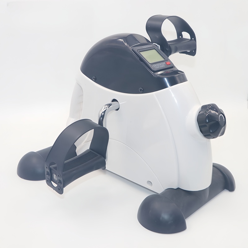 Mini Exercise Bike Static Bike Under Desk Pedal Exerciser Adjustable Magnetic Resistance Arm Leg Trainer LCD Display Home Gym: Blue