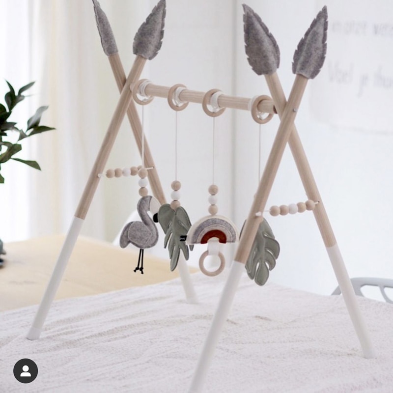 New Arrival dziecko drewniane aktywność siłownia zagraj w przedszkole Sensory Ring-Pull zabawka Fitness rama wystrój pokoju wieszak na ubrania zabawki dla dzieci