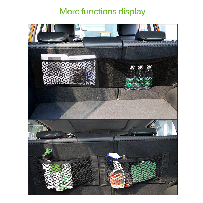 Bil interiør tilbehør bil bagagerum nylon suv auto last opbevaring mesh organisator universal til biler bagagenet rejse lomme