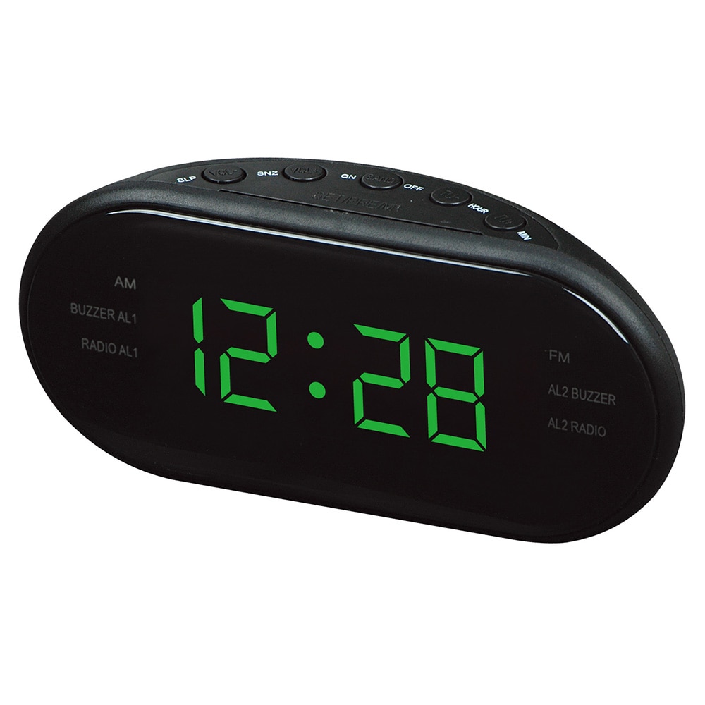 Horloge électronique AC 220v/ 50hz AM/FM horloge LED, horloge électronique de Table, Radio, fournitures de bureau et maison, prise ue alarme bureau: green