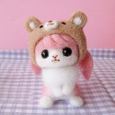 Cartoon Pandan DIY Animal Wool Felt Poked Knitting Handmade Needlework DIY Handcraft Wool Felting Material Package Sewing Craft: 1