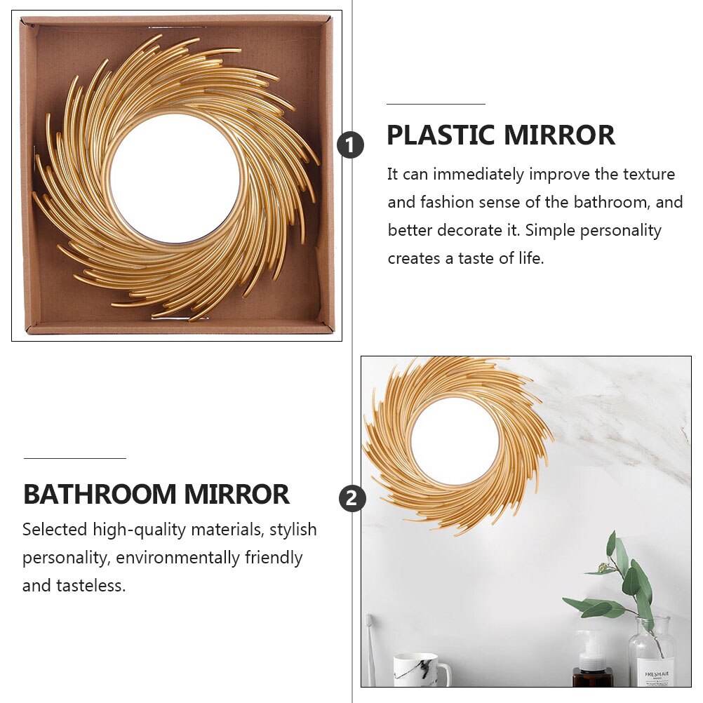 Vägghängande spegel plastspegel sminkspegel hängande spegel sminkverktyg hemspegel metall sminkspegel för hem badrum