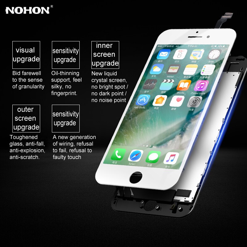 NOHON-Pantalla táctil LCD para teléfono móvil, reemplazo del digitalizador HD y 3D con ensamble AAAA para iPhone 6 6S 7 8 Plus X XS XR