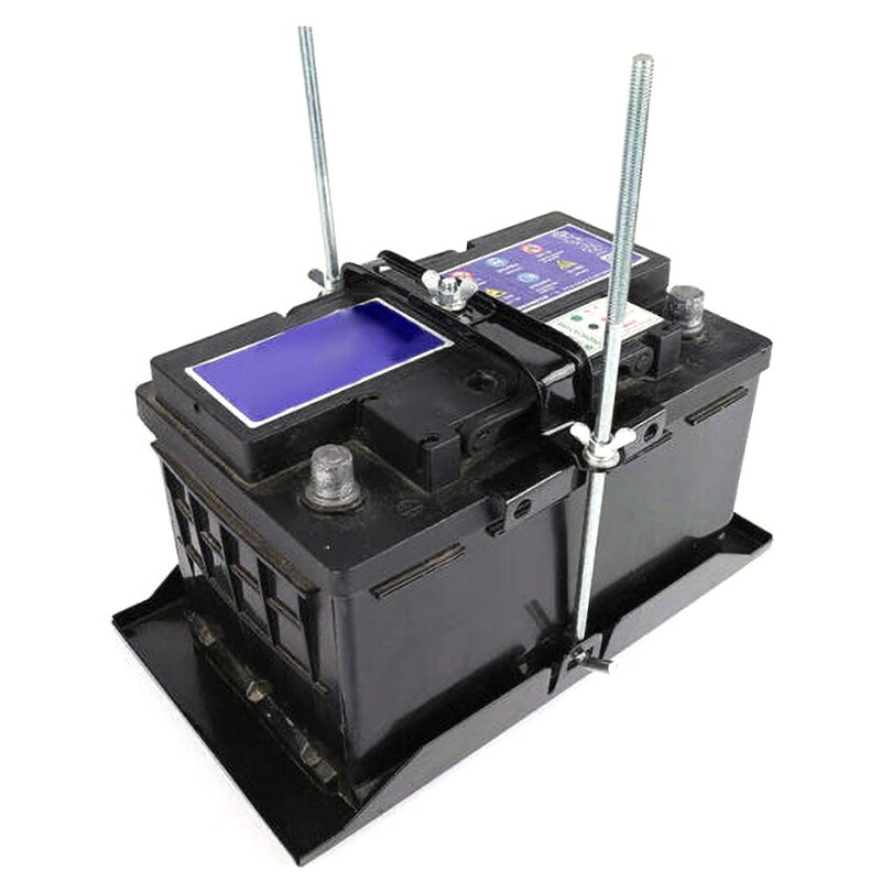 Universal Adjustable Car Storage Battery Holder Stabilizer Metal Rack Fixed Mount Bracket Stand Kit 16-22.5cm For