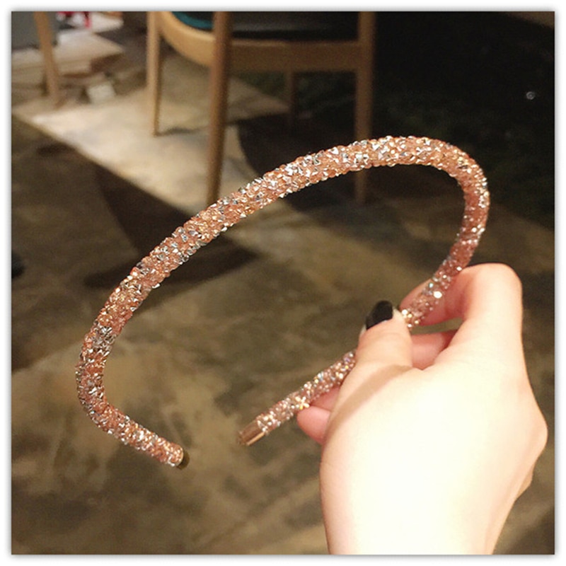 Neue Dünne Seitenband Diamant Super Blinkende Stirnband Koreanische art Haar Band Kristall Haar Zubehör Für Elegante Frauen Headwear