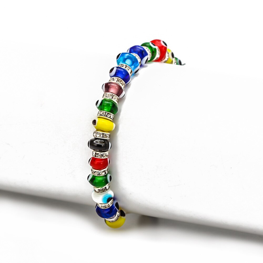 Lucky Eye Multi Color Glass Turkish Evil Eye Beads Bracelet Adjustable Chain Bracelet for Women Female Jewelry BE61