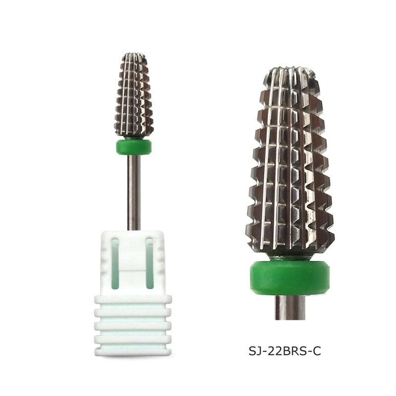 Brocas de carburo de tungsteno HYTOOS Tornado, brocas para manicura de 3/32 ", accesorios para taladro eléctrico, lima de uñas, herramientas de corte de fresado: SJ-22BRS-C