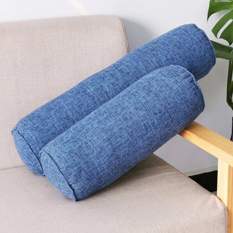 Long pillow interior round body cushion imitation cotton and linen cushion home bedroom accessory rectangular sleep nap pillow