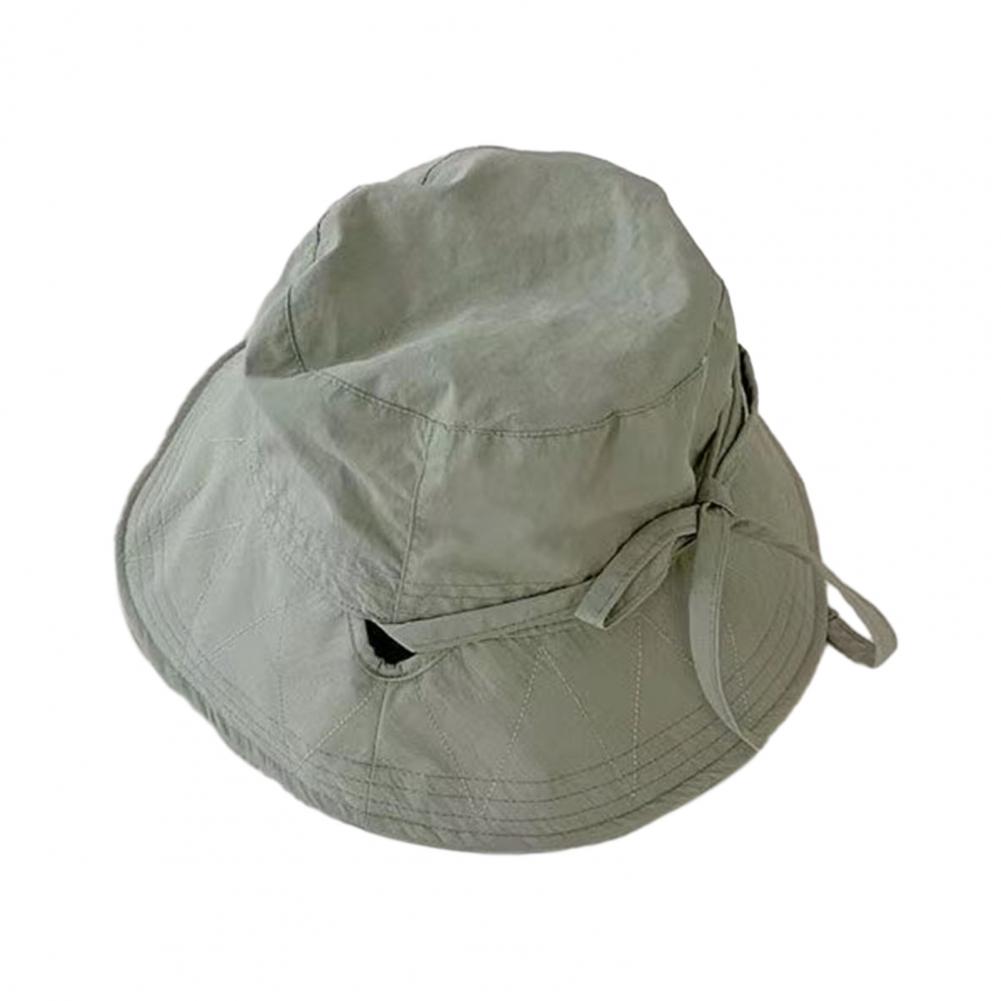 Sombrero de pescador para mujer, a prueba de viento, correa fija, ala ancha, sombrero de cubo para mujer, sombrilla de Color sólido, Anti-UV, tapa plana, gorra plegable de verano