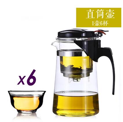 Heat Resistant Glass Teapot Chinese Set Puer Kettle Coffee Maker Convenient Office Pot With filter: army green