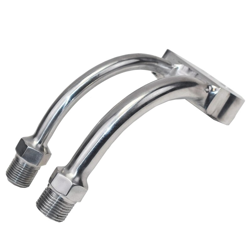 A-Team Performance A/C Compressor Curved Manifold for Sanden SD7B10 7176 SD7 Style Silver