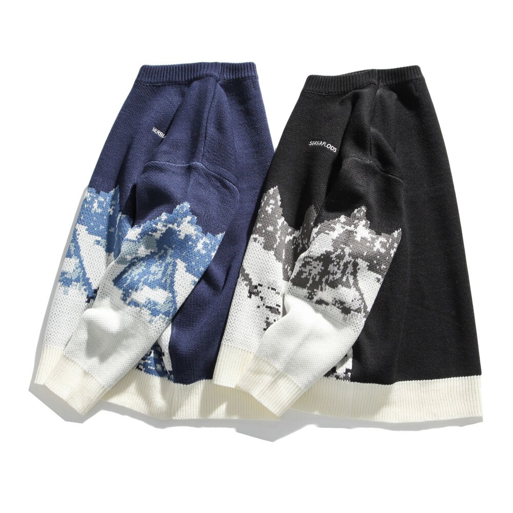 Pull tricoté à col rond pour homme, pull Style japonais, Streetwear, rétro, Vintage, automne