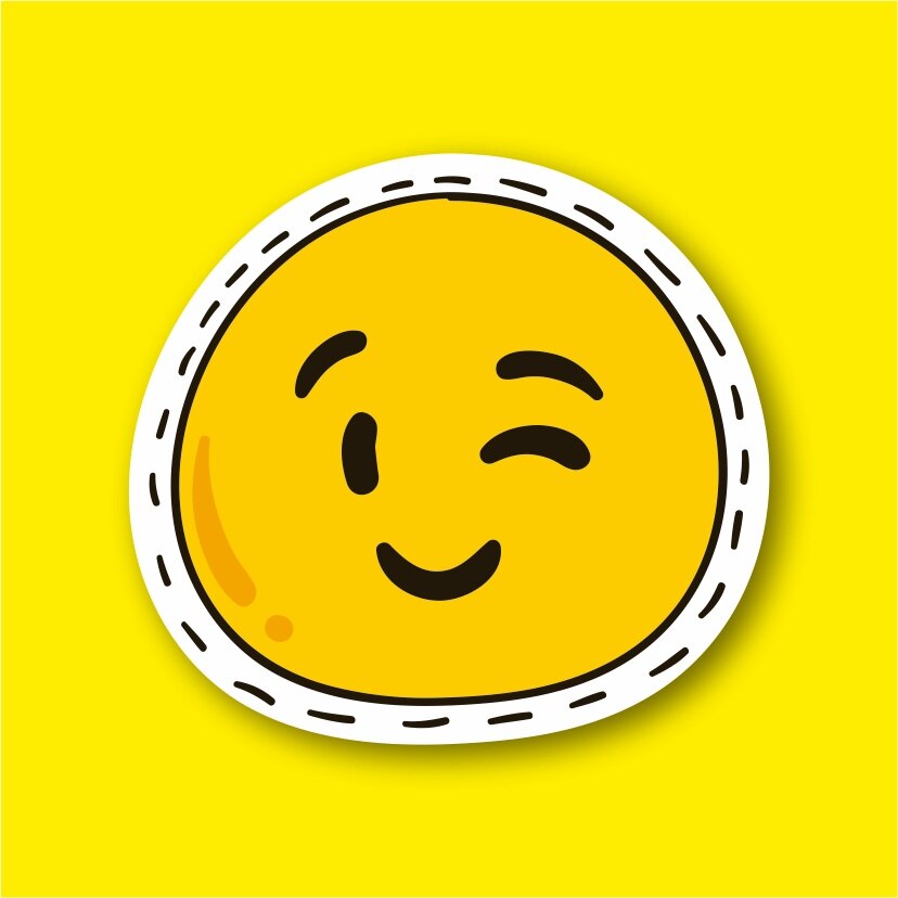 Twinkling Emoji Laptop and Phone Sticker-Decal max.8cm