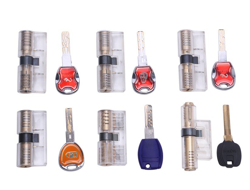 6 Stks/partij Transparante Koper Lock Cutaway Training Vaardigheid Professionele Zichtbaar Praktijk Hangsloten Lock Voor Slotenmaker