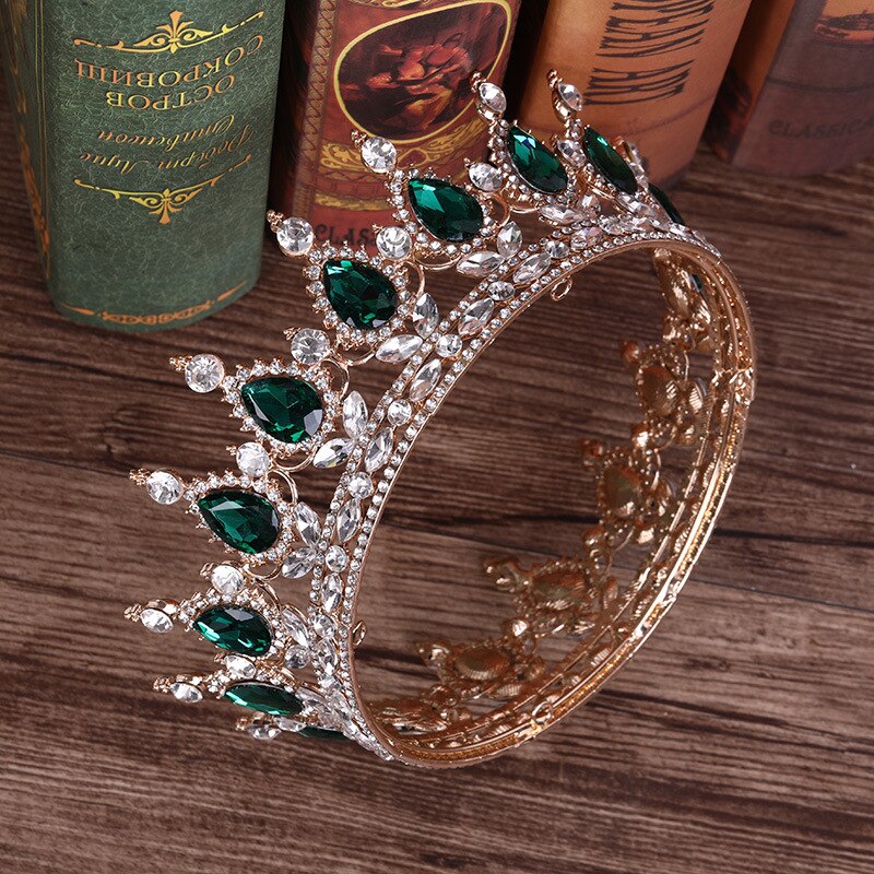 Wunderschöne hellviolette kristalltiaras und -kronen für damen, brautkrone, diadem, hochzeitsschmuck, haarschmuck für die hochzeit: Grün