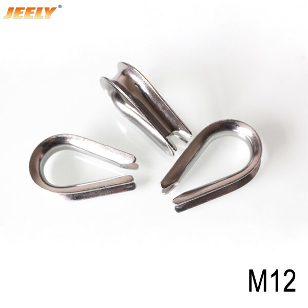 Jeely 10 stuks 2/3/4/5/6/8/10/12/14/16/18/20/22mm lierkabelkous voor maritieme/bootbeslag: M12