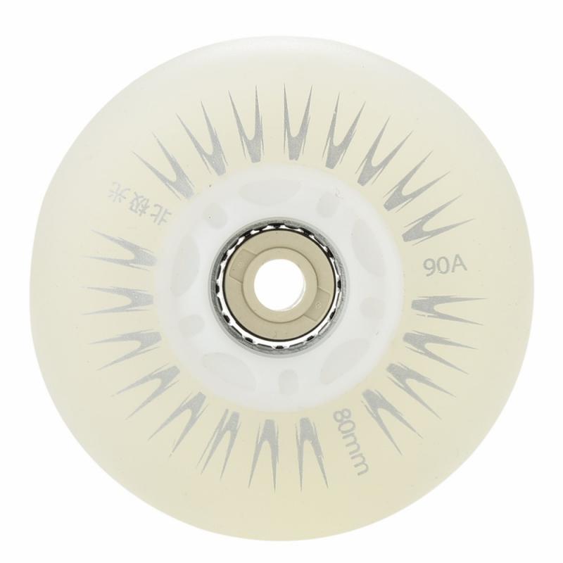 Skating Flash Roller Wheels LED Sliding Skate Wheels 80mm Inline Skating Flashing Wheel Rollerblade Skateboard Roller: White