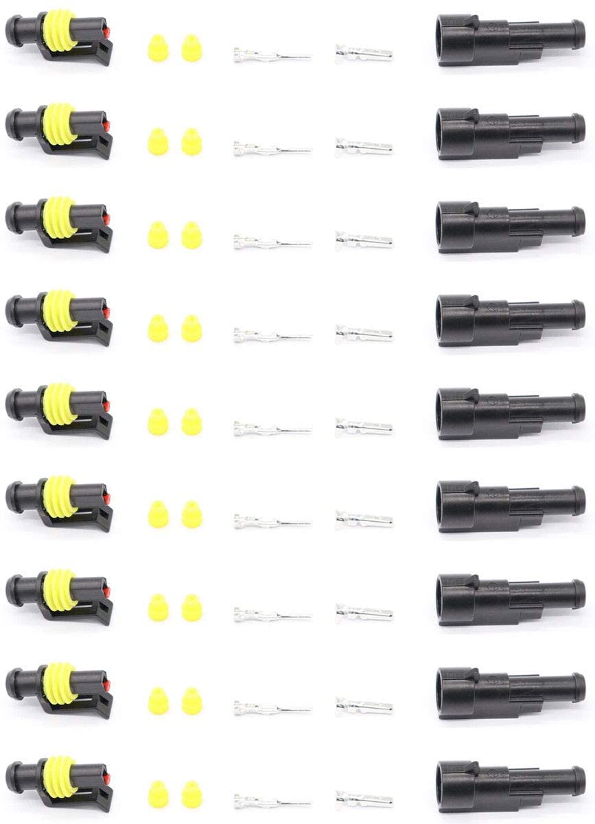 10 Kits 1 Pin Way Car Waterproof Wire Connector Plug Auto Electrical Wire Connectors AWG Terminal