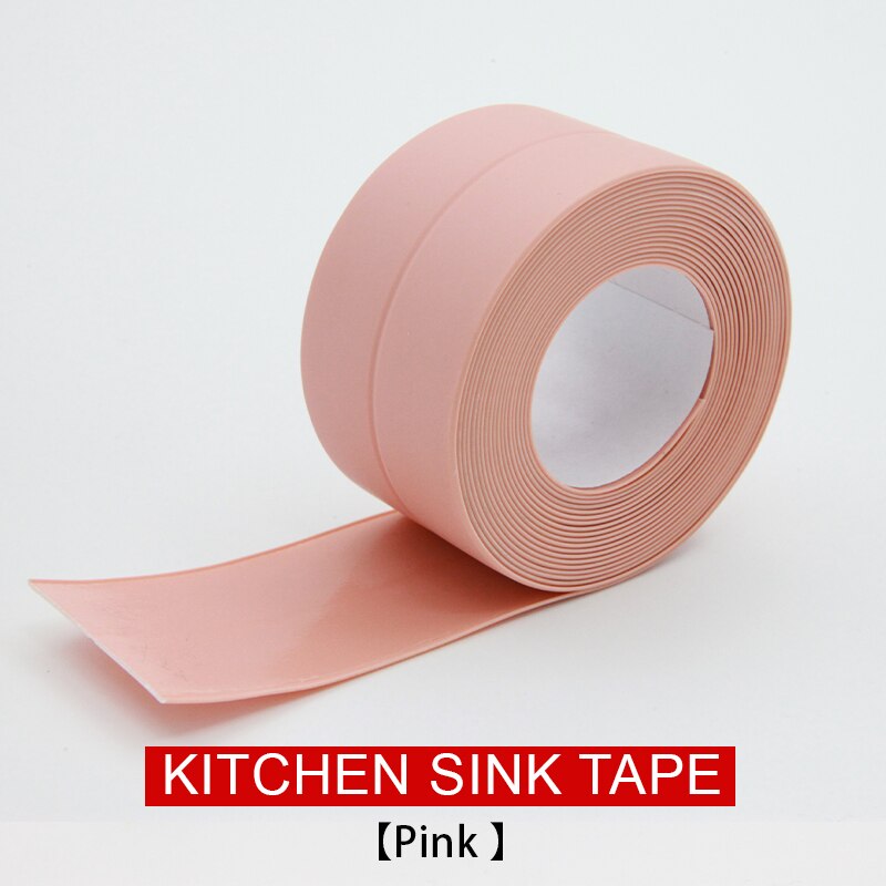 Piękne szwy naklejki zlewozmywak wodoodporny i olejoodporny naklejki toaleta wc umywalka nablatowa taśma ustalająca wodę Mil: 3.8 różowy
