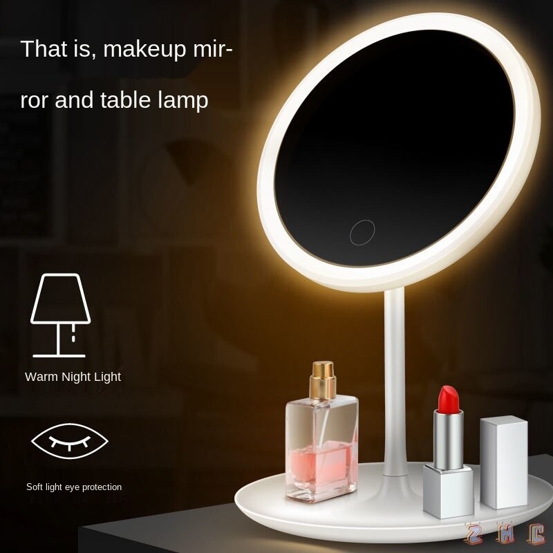 Makeup Mirror with Led Standing Touch Screen Vanity Mirror Backlit Adjustable Light Desk Cosmetic Mirrors