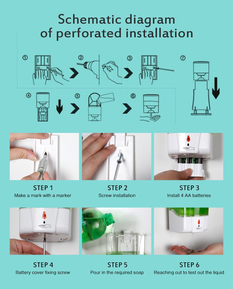 Wall Mounted 700ml Dual Power Soap Dispenser Automatic IR Sensor Touch Kitchen Lotion &amp; Soap Spout Bathroom Kitchen Accessories