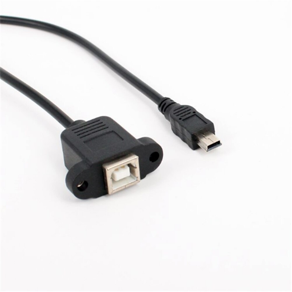 50 CM Mini USB 5 Pin Male to USB 2.0 B Jack Female Socket Printer Panel Mount Cable