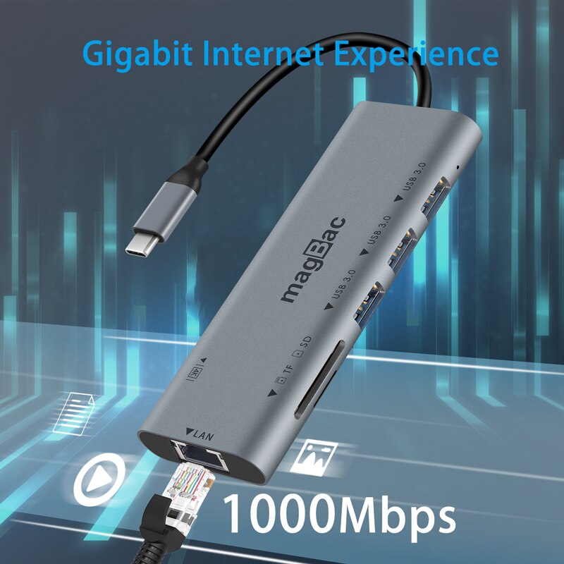 Hp Elitebook Usb C Hub Dell Docking Station Usb Type C Hub 4K Hdmi Lan Laptop Dock Staiton Voor dell Lenovo Macbook Pro Air