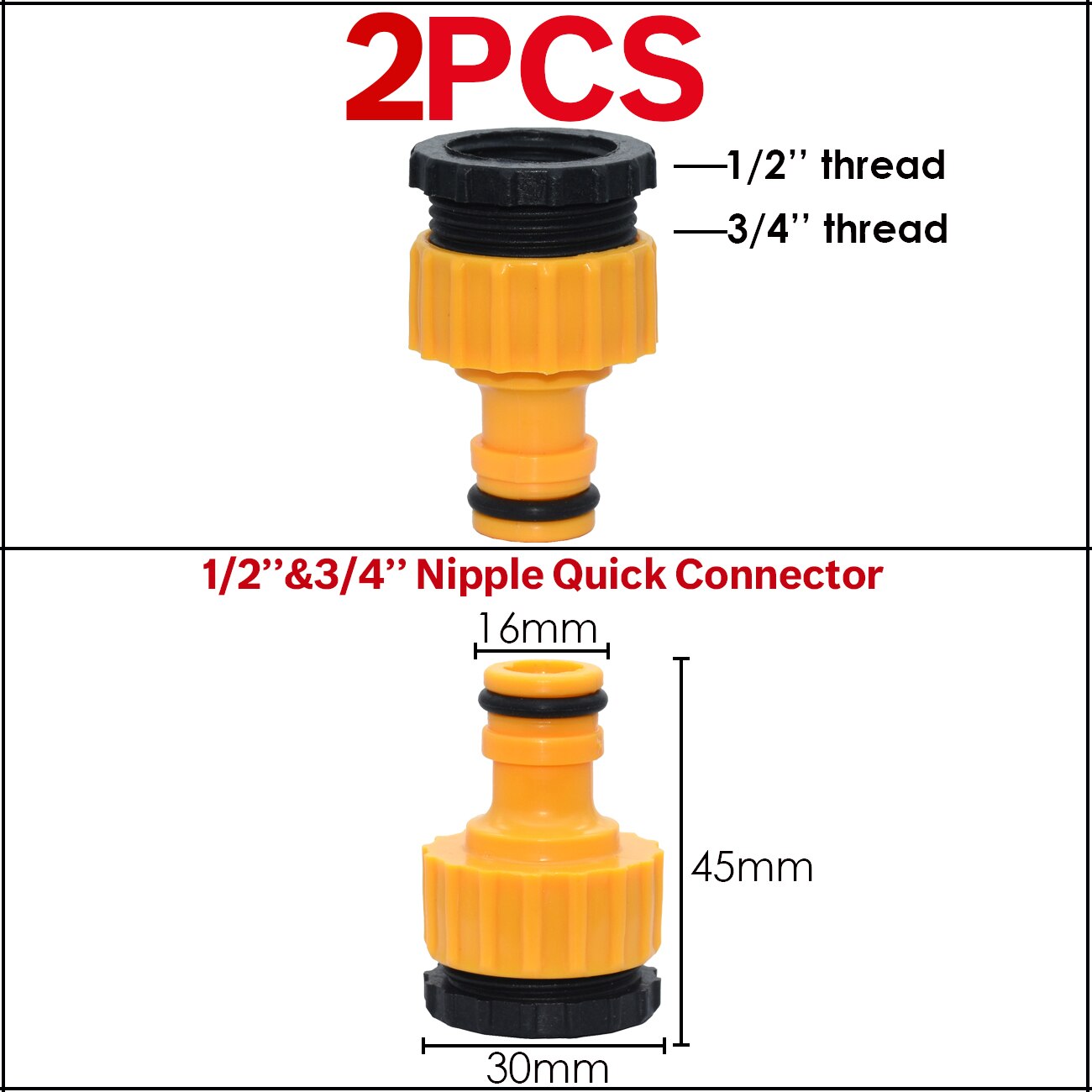 KESLA Garden Sprinkler Hose Connector Y Splitter 2-Way Valve Adapter Quick Connector 3/4''&16mm&4/7mm Quick Connector Fittings: Blue