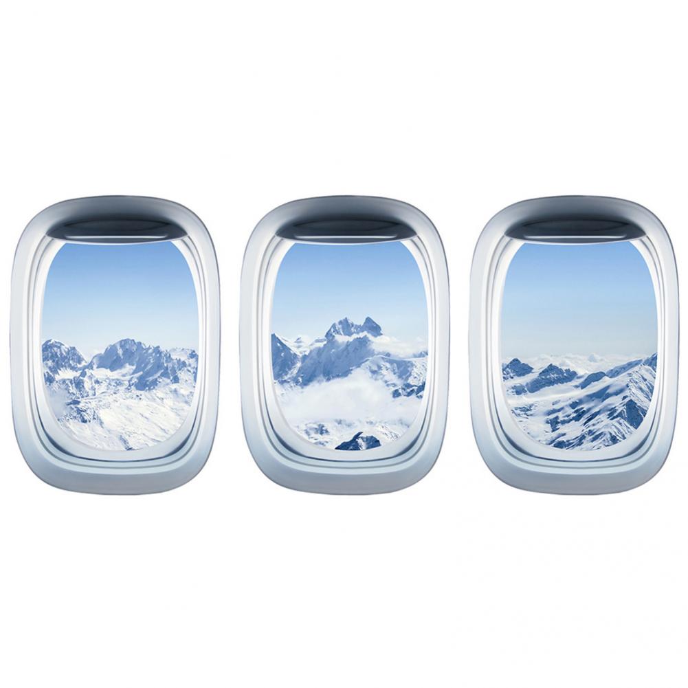 Deursticker 3D 3D Glazen Raam Deur Exterieur Landschap Deur Sticker Zelfklevend Vinyl Badkamer Kamer Decoratie Behang Home Design Muurtattoo-Photo Color 90X200Cm