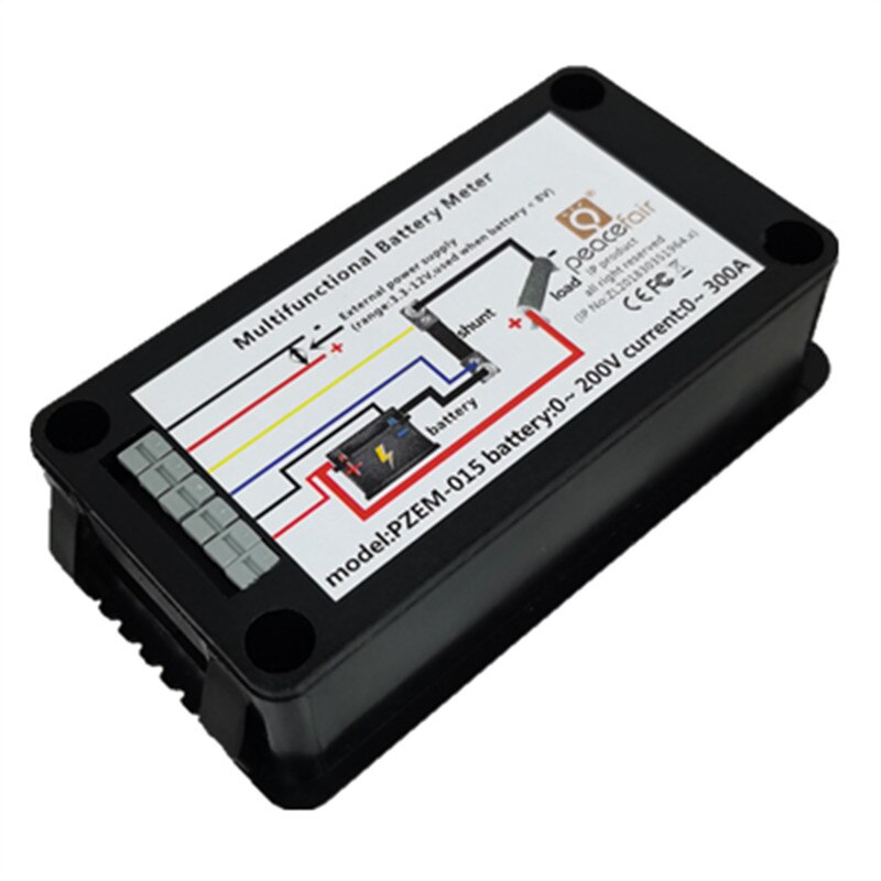 DEWIN DC Digital Amperometro Voltmetro,PZEM-025 Monitor Batteria Battery Monitor Tester Batteria 0~300A/300V Potenza Energia Watt Meter per Batteria Auto RV Solare(50A