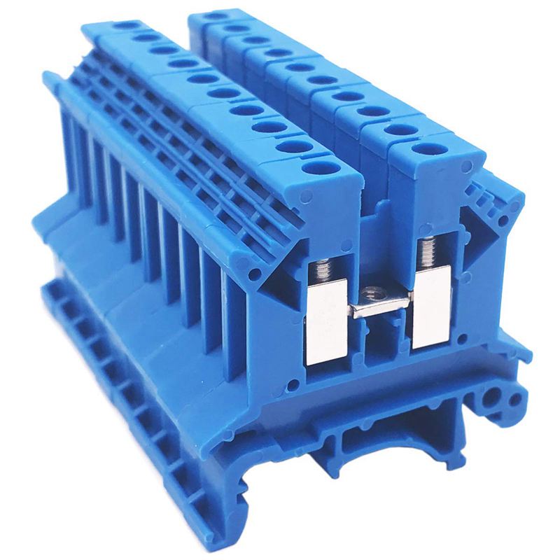 Kombinator  dk2.5n-bl 10 -gjengs strømfordeling  dk2.5n-bl 10- gjengs bokskobling din-skinne rekkeklemmer , 12-22 awg , 20 amp , 600