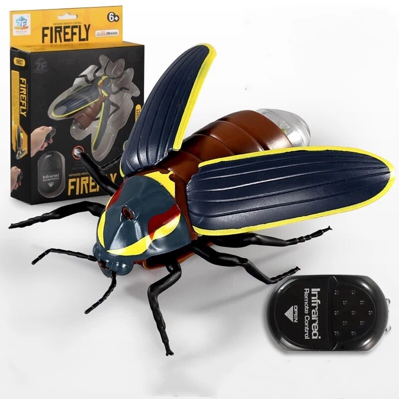 Cute Animal High Simulation Insect Toy Remote Control Firefly Infrared Sensing Portable With Light Flash Swinging Wings Rotation