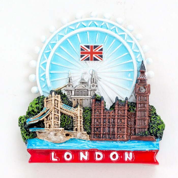 Recuerdo de turismo nacional de Inglaterra de Londres, imán de resina 3D para refrigerador, pegatina para decoración del hogar, adornos,: 14