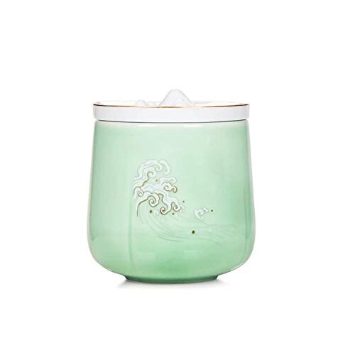 Adult Funeral Urn Eternal Handcrafted Cremation Urn for Human Ashes Finishes to Honor and Remember Your Loved One: Green-1
