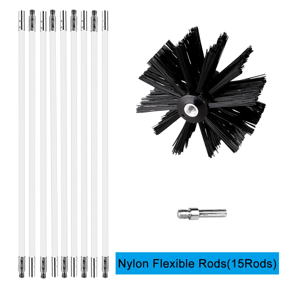 20 Feet Chimney Brush Boiler Brush Set Household Industrial Chimney Boiler Dryer Cleaning Dryer Duct Cleaning Tool Kit
