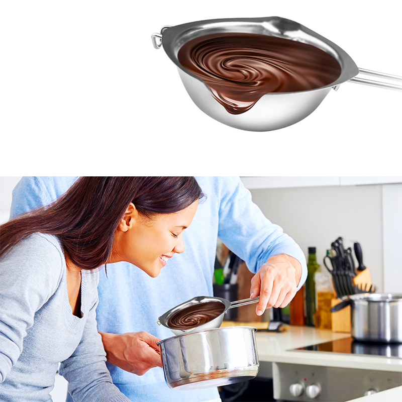 Long Handle Wax Melting Pot, DIY Scented Candle Soap Chocolate Butter Melting Pot Handmade Soap Chocolate Stainless Steel