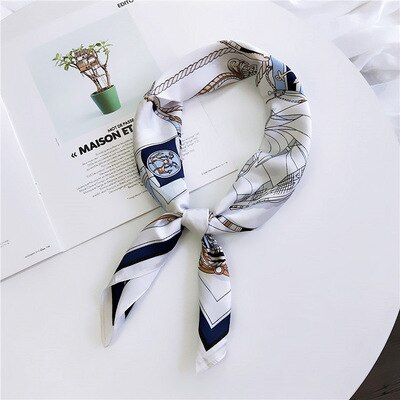 Femme hiukset solmio nauha kaula wear bandana naisten silkkihuivi print hijab huivi neliöpää tyylikäs nainen: 4