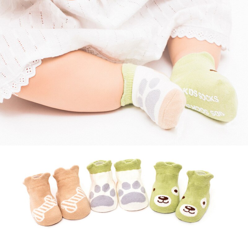 3 Paren/partij 0-2T Baby Jongens Meisjes Katoenen Sokken Lente &amp; Zomer Leuke Cartoon Non-Slip Laag-Cut Sokken Voor Pasgeborenen Bebe Accessoires