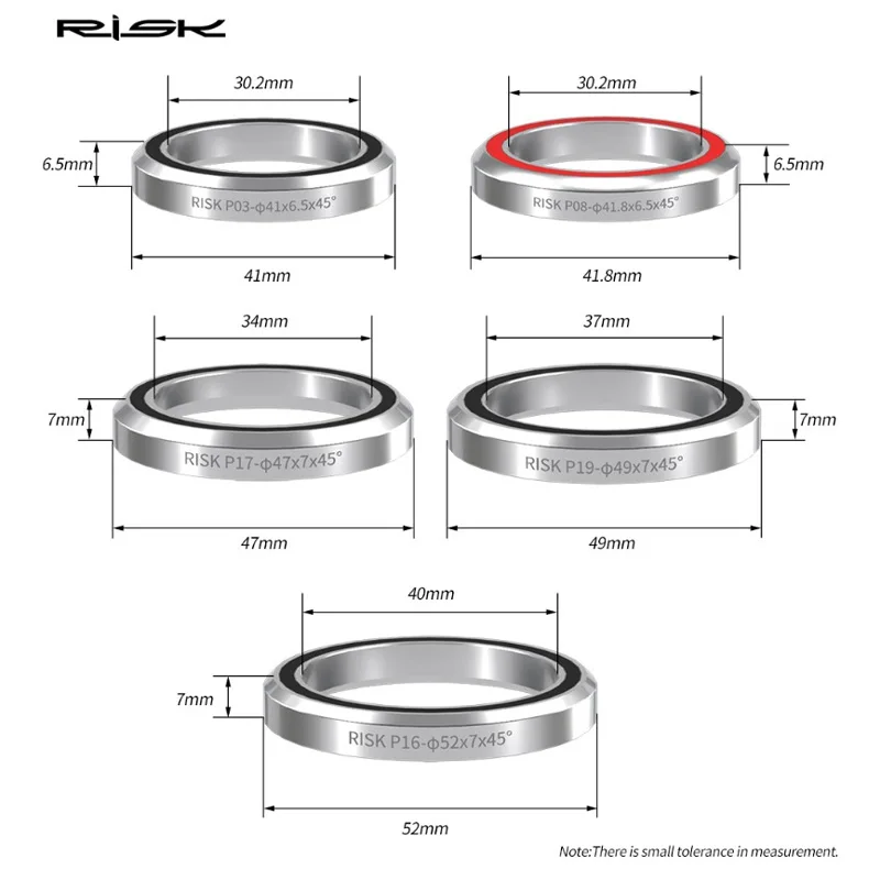 Risque casque de vélo roulement en acier 41/41.8/42/47/49/51/52mm roulements de casque de vélo de route de montagne pièces de réparation accessoires de vélo