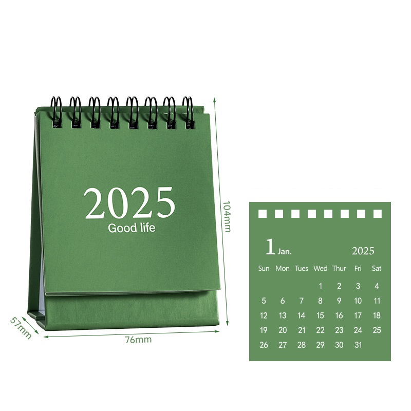 English Mini Desk Calendar Office Stationery Supplies Desktop Calendar With Stickers Daily Memo Calendar Planner: Yellow