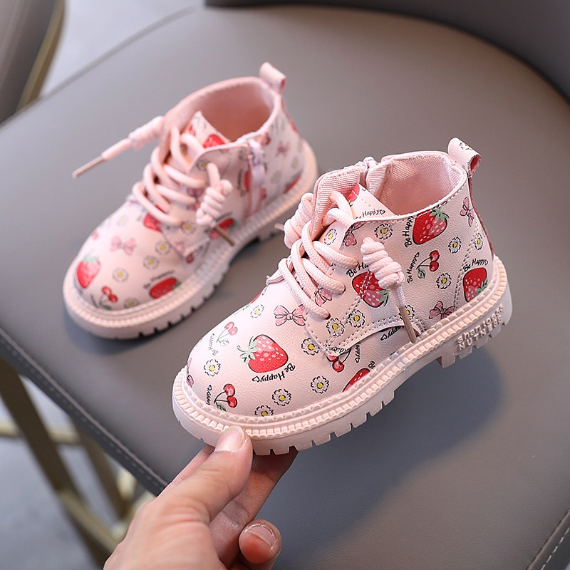 Kids Ankle Boots Autumn Girls Martin Boots Children shoes Cute waterproof child girl Soft Sole PU leather boots Toddler shoes Y1