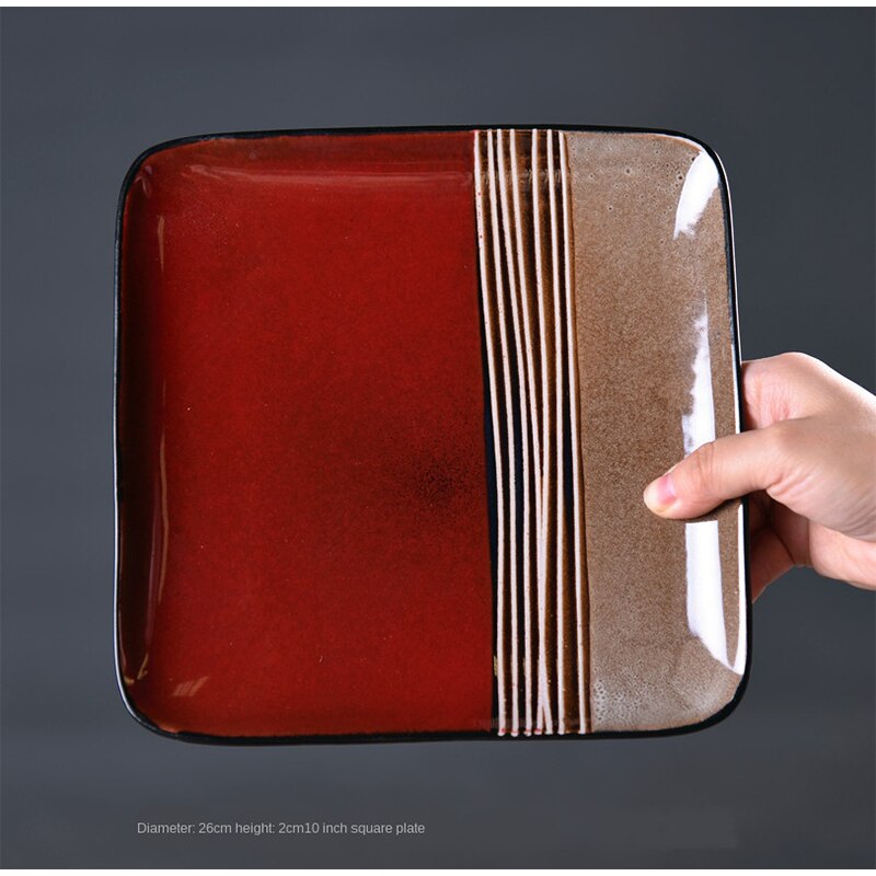Restaurant Diner Plaat Servies Keramische Opslag Lade Westerse Ontbijt Vierkante Taart Plaat Dessert Decoratie Servies